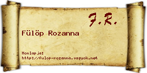 Fülöp Rozanna névjegykártya