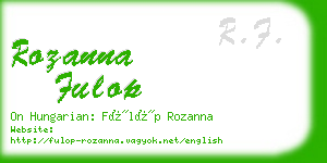 rozanna fulop business card